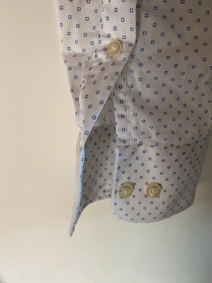 Chemise  cintrée café coton - photo numéro 6
