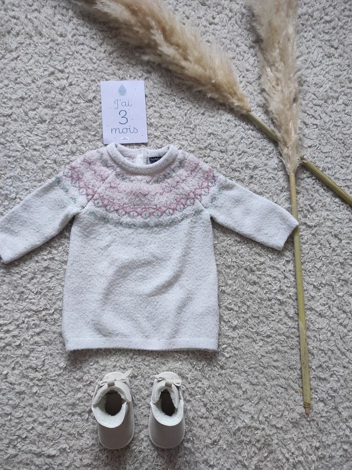 Robe pull+ chaussures fourrées