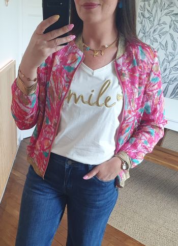 Bomber multicolore Biarritz détails dorés Taille XL