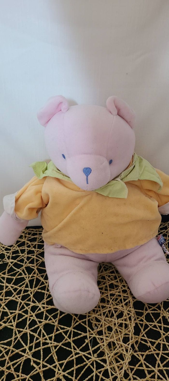 Doudou range pyjama ours blanc jaune vert SUCRE D'ORGE - photo numéro 2
