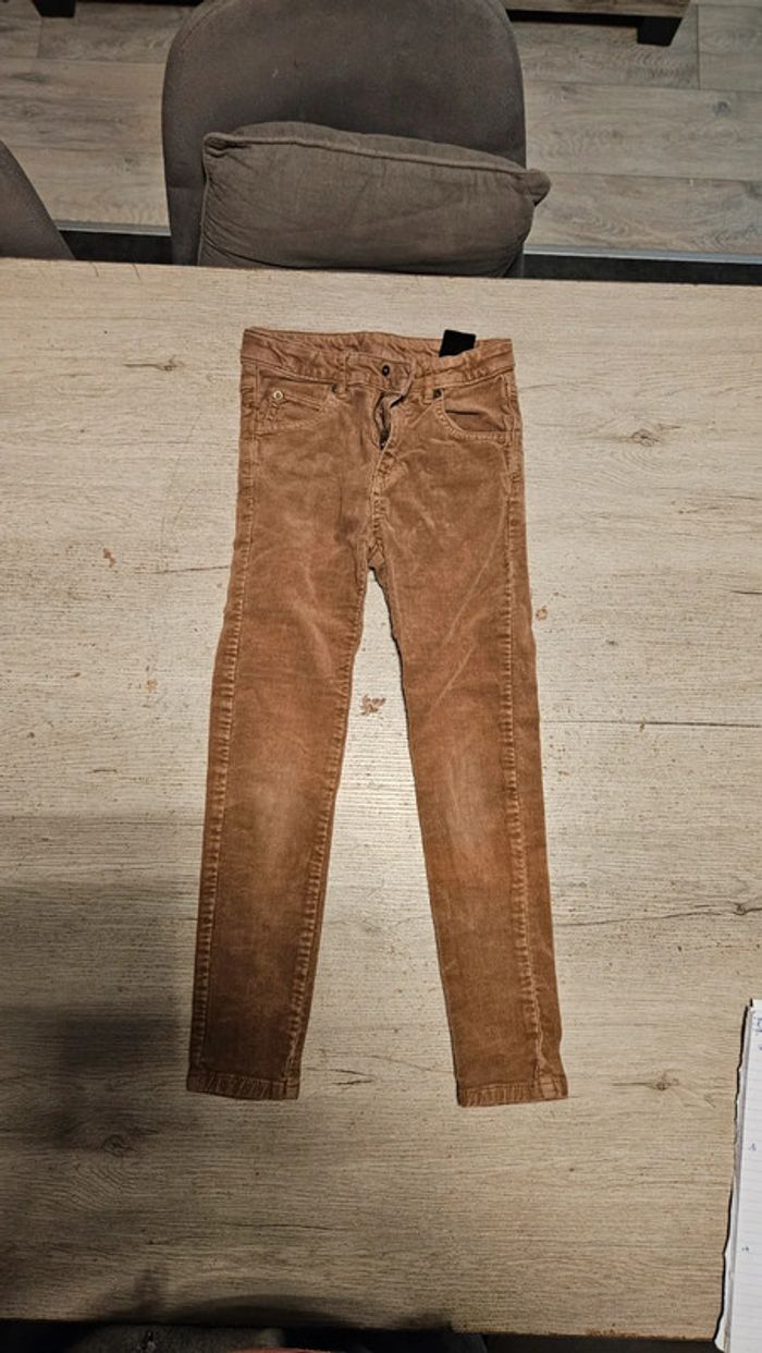Pantalon slim en velour kamel, H&M LOGG, 7/8 ans, nickel - photo numéro 3