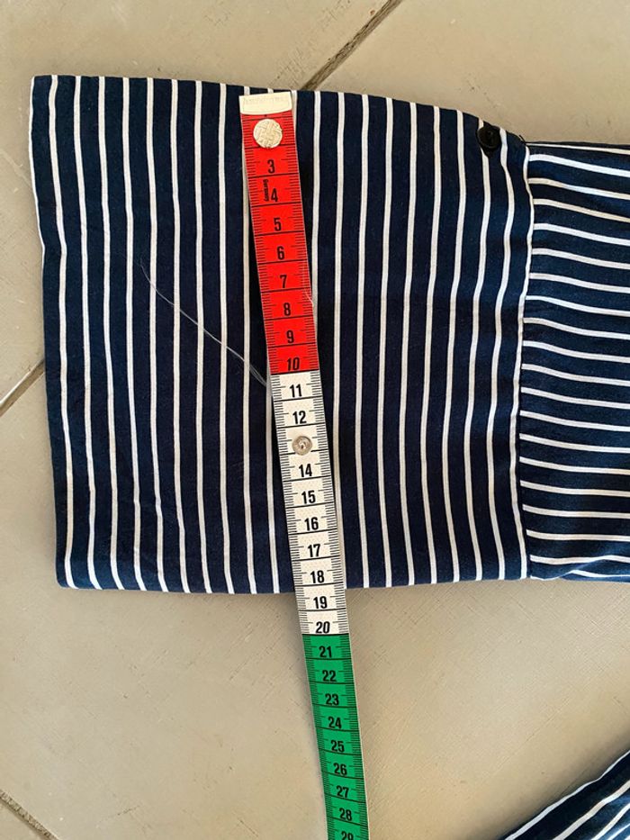 Chemise Pimkie Collection blanche et bleue marine à rayures taille M - photo numéro 13