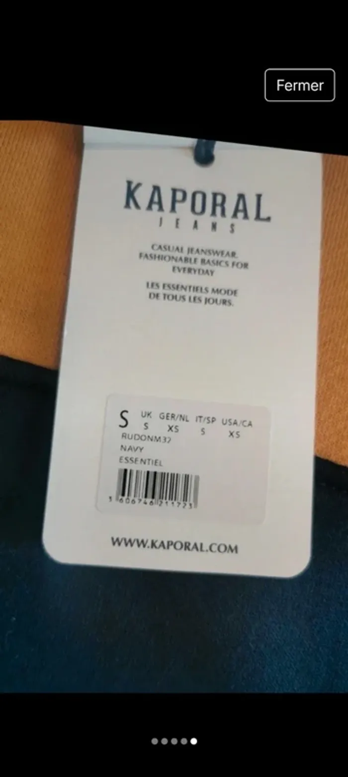 Sweat marque kaporal taille S moutarde et bleu  neuf avec étiquette - photo numéro 5