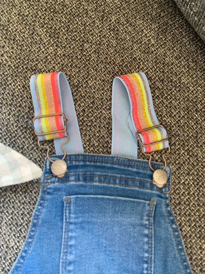Salopette courte en jean, Catimini, 4 ans comme neuve - photo numéro 2
