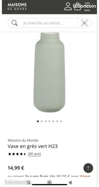 Vase en gré vert