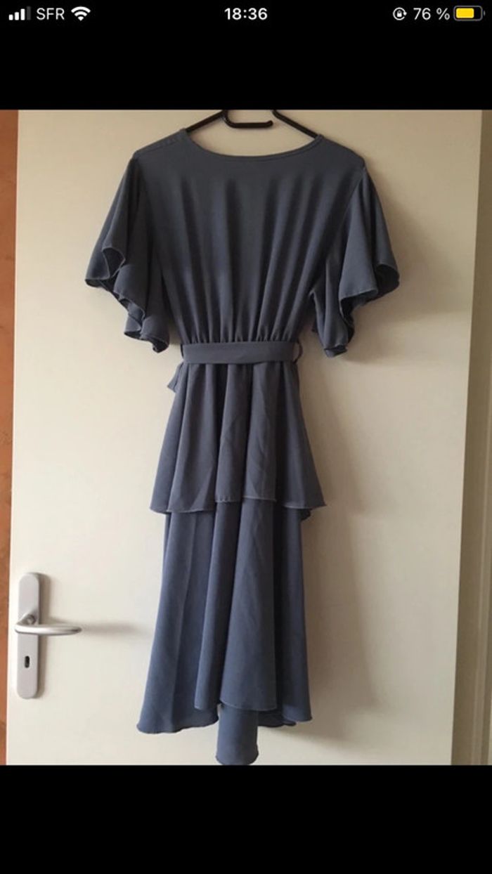 robe à volants bleu gris - photo numéro 2