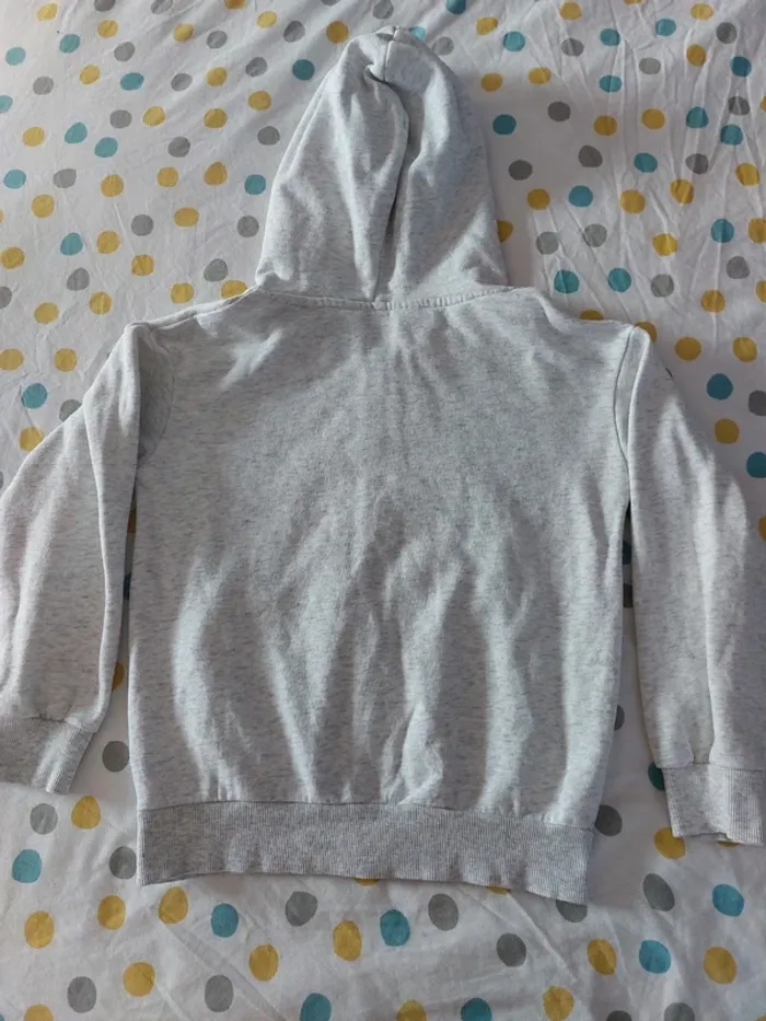 Sweat zippé à capuche gris clair 122/128 - photo numéro 6