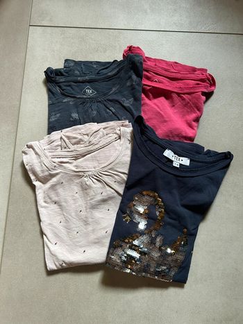 Lot de 4 t-shirts manches longues, 7-8 ans, Tex