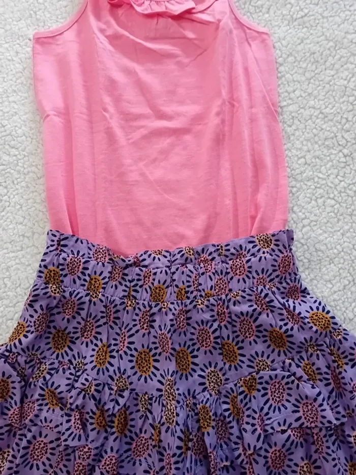Ensemble 8 ans t-shirt top tape à l'oeil jupe kiabi - photo numéro 3