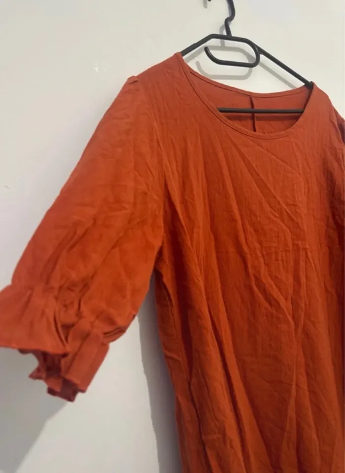 Robe terracotta – Taille unique – 95% coton 5% polyester – Confort & style - photo numéro 3
