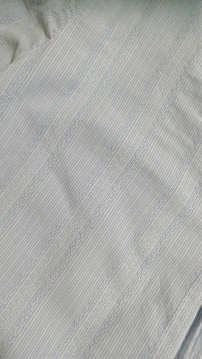 Blouse bleu ciel 38 cache cache fines rayures - photo numéro 3