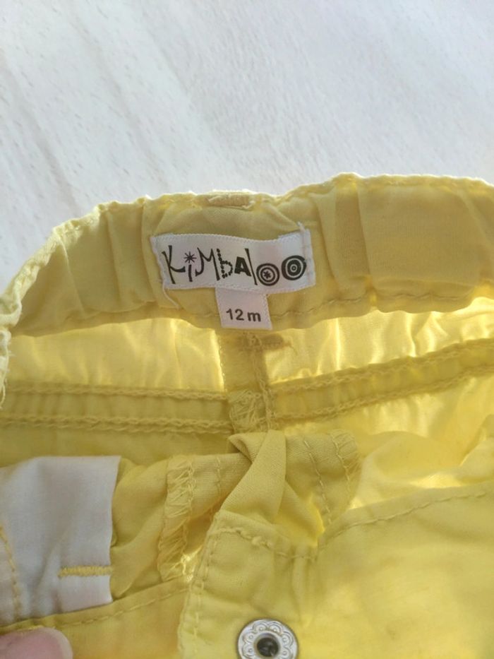 Lot de deux shorts fille rose et jaune 12 mois 1 an - photo numéro 3