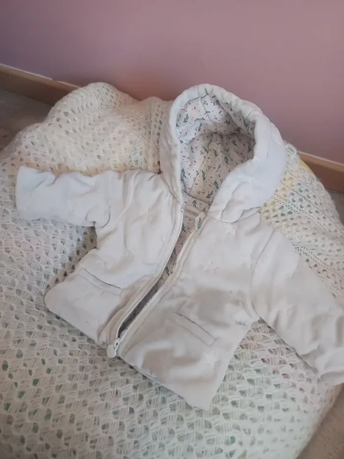 Manteau mixte blanc bébé