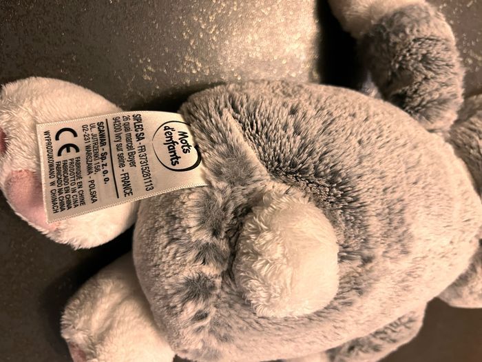 Doudou mots d’enfants ours déguisé lapin gris rose - photo numéro 5