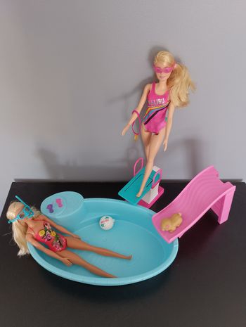 Barbie+piscine+toboggan+plongeoir