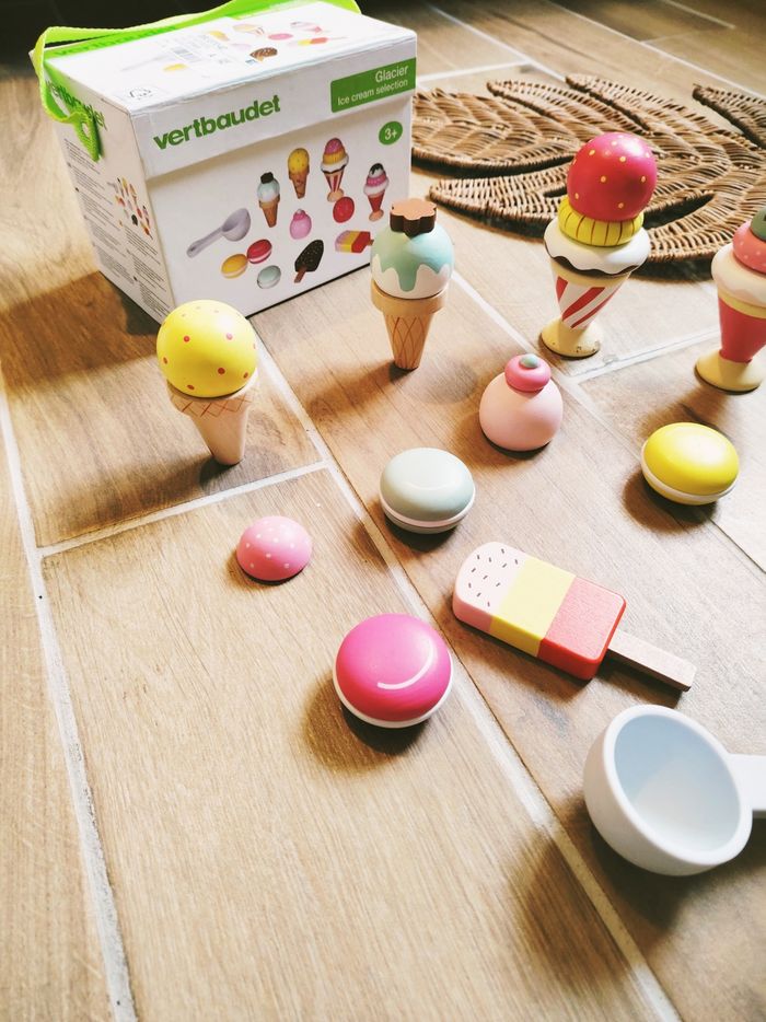 🍦Coffret Dinette esquimaux et corners avec boules de glaces en bois marque Vertbaudet - photo numéro 2