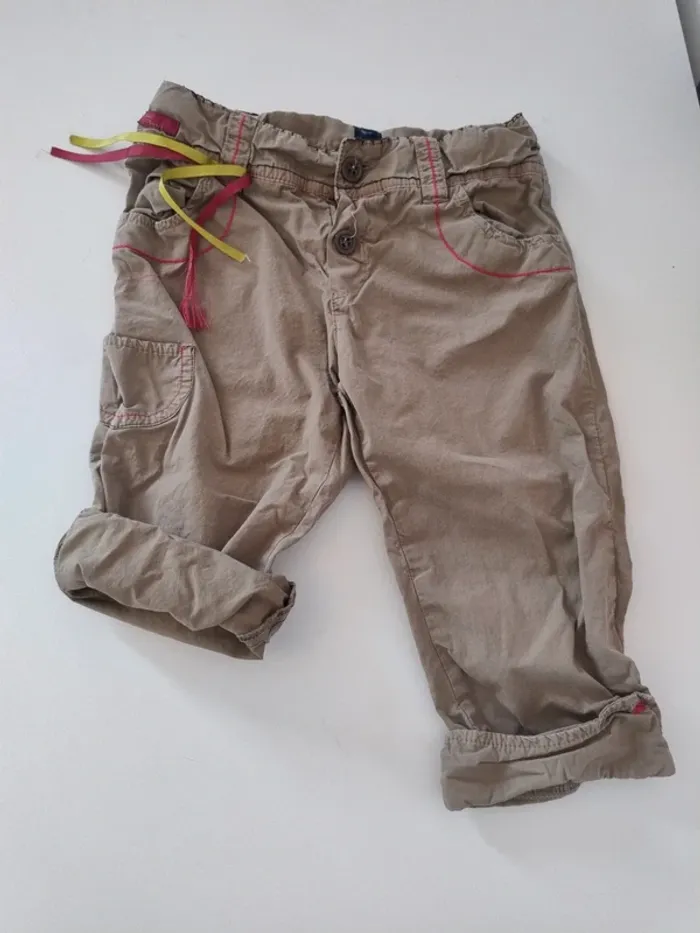 Pantalons/bermuda fille en 100% coton