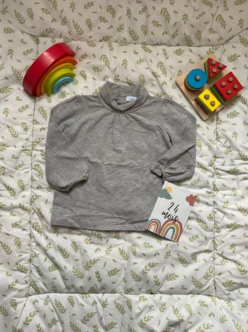 sous pull col roulé gris pois rose 23 mois tex