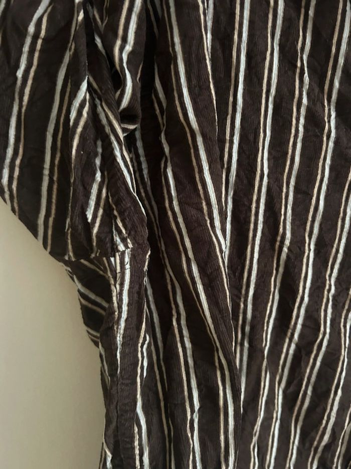 Jolie chemise style velours à rayures marron • Armand Thiery • Taille XL/42 - photo numéro 7