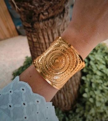 A47 bracelet jonc manchette bohème doré or tendance réglable