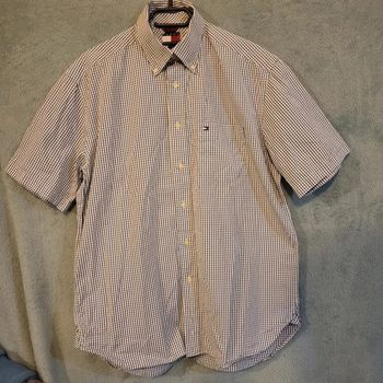 Chemisette à carreaux / Manche courte  - Vintage Y2K 👔 Tommy Hilfiger - Taille M