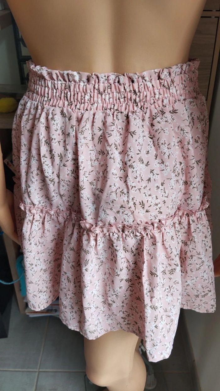 Jupe fleuris rose femme taille s - photo numéro 8