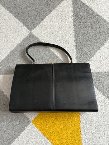 Sac à mains en cuir vintage | Noir | 30 cm X 18,5 cm