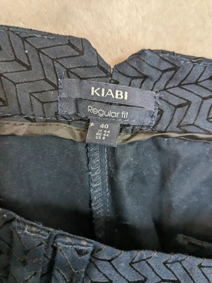 Pantalon Kiabi - marine motif géométrique - photo numéro 5