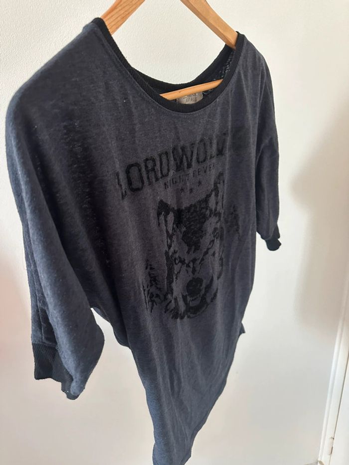 Pull loup bleu marine Zara - photo numéro 2
