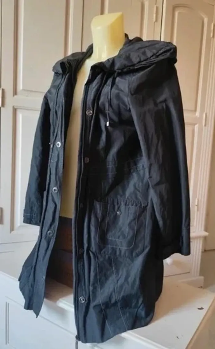 Parka femme longue noire demi saison T42 - Armand Thiery - photo numéro 3