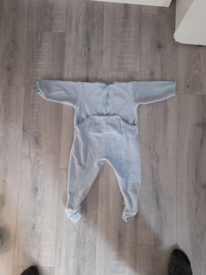 Pyjama bleu 12 mois en velours - photo numéro 4