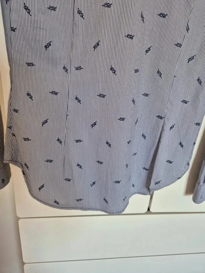 Chemise ZARA basic cintrée bleu à rayures Taille S 36 - photo numéro 10