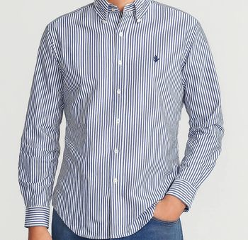 Chemise Ralph Lauren rayée bleu marine & blanc – Classic Fit – Vintage Y2K