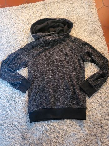Pull noir col roulé 12 ans garçon