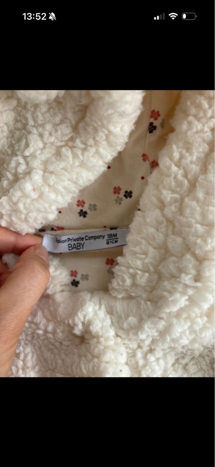 Manteau moumoutte 18 mois oreilles ours