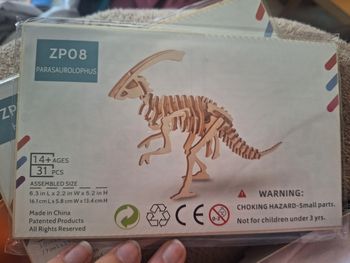 Puzzle bois 3d dinosaure parasaurolophus