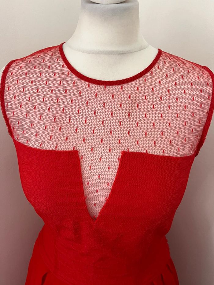 Robe bustier dentelle rouge cintrée Maje S - photo numéro 3