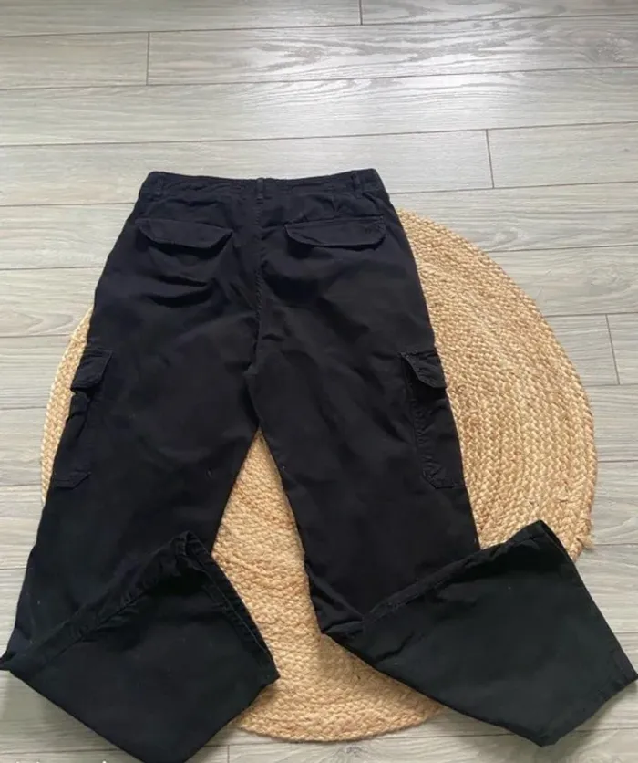 Pantalon cargo femme noir Zara Taille 40 - photo numéro 3