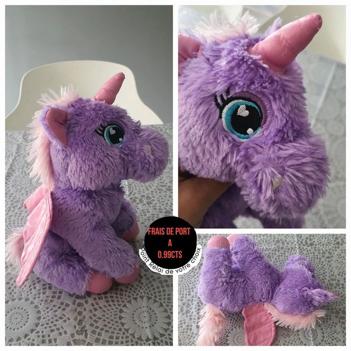 Licorne violette peluche jouet fille doudou