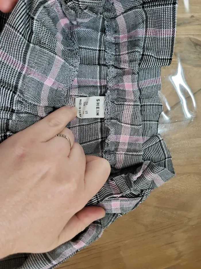 Pantalon à carreaux gris rose - photo numéro 3