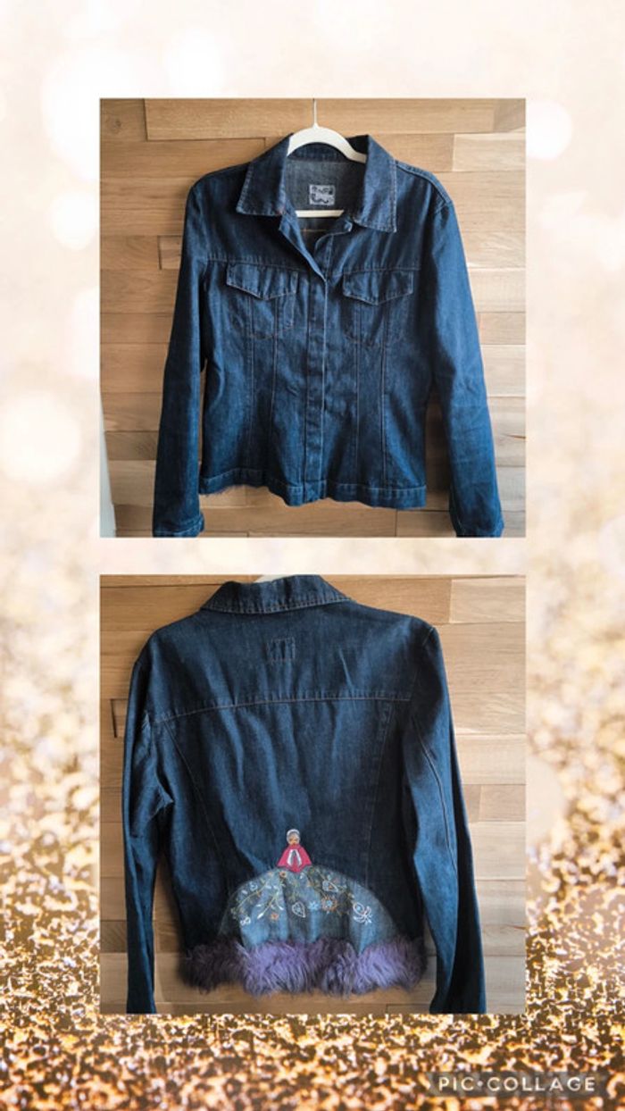 Veste en jeans vintage cimarron brodée taille 42
