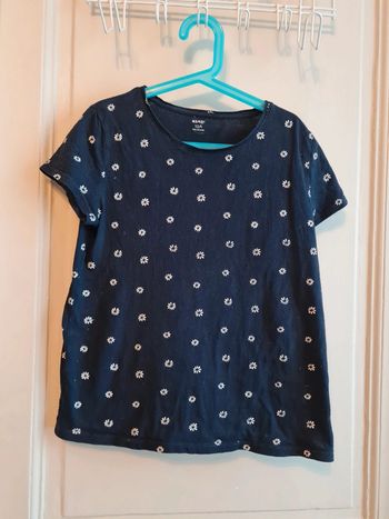 Tee shirt bleu à fleurs Kiabi taille 12 ans