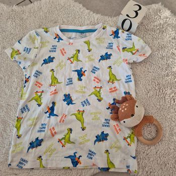 T shirt blanc dinosaure  3ans kiki & koko