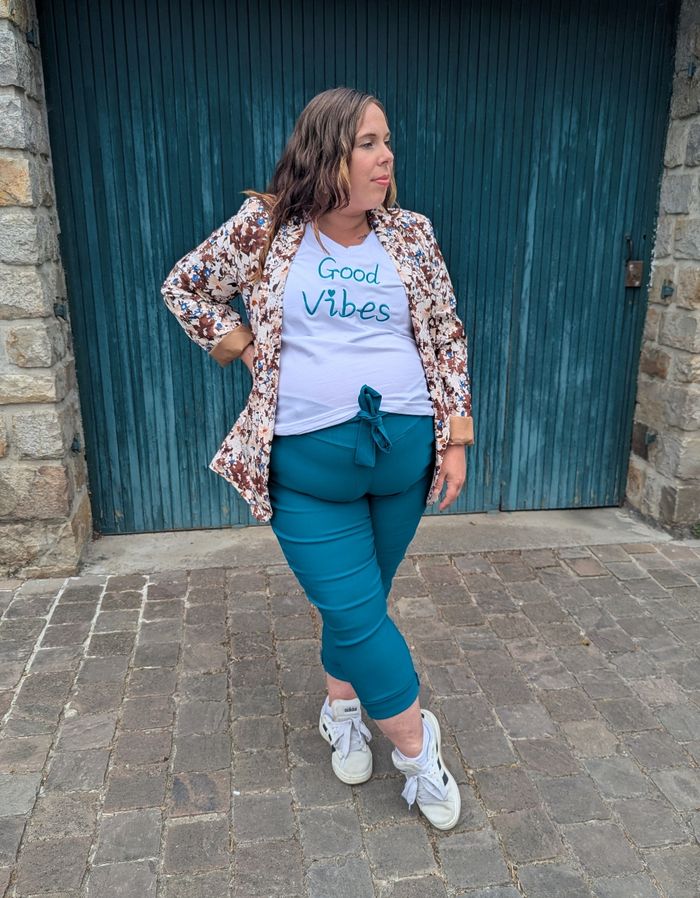 Pantalon stretch Paperbag bleu canard
TU - photo numéro 5