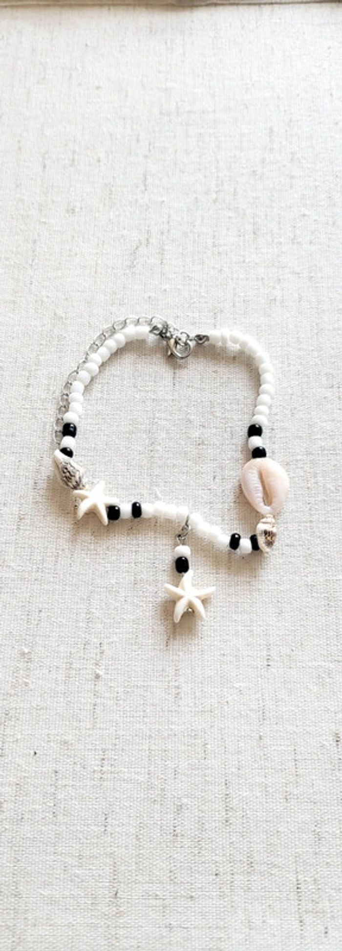 Bracelet de cheville perles – style plage avec étoiles de mer - photo numéro 2