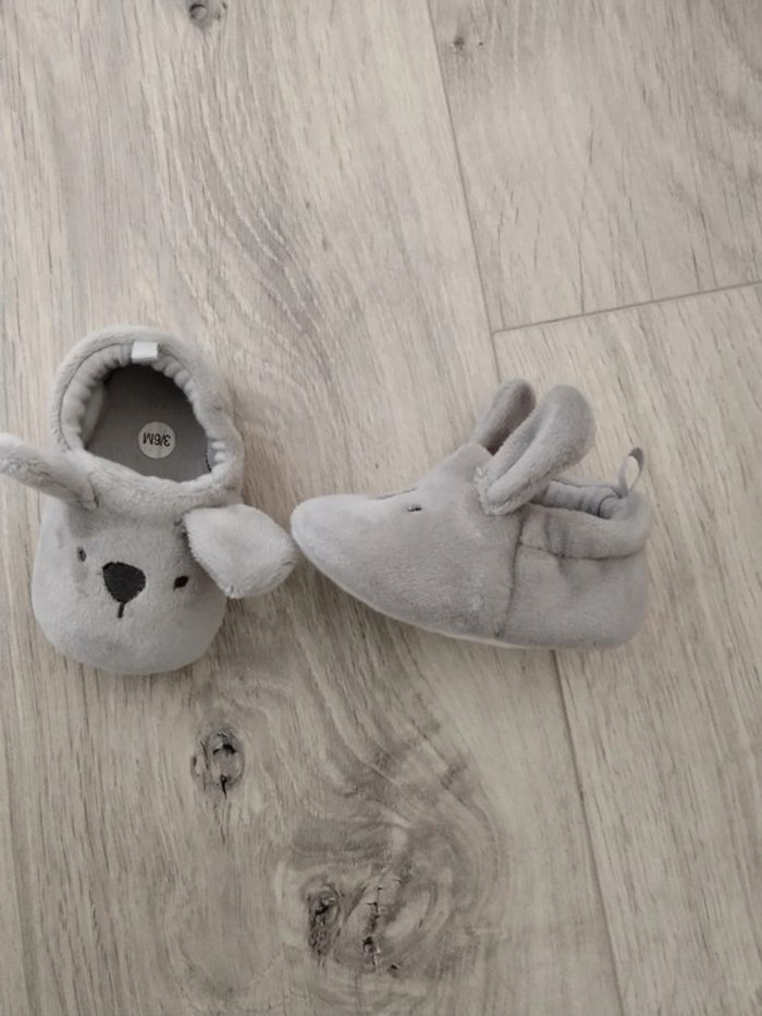 Chaussons naissance lapin gris - photo numéro 2