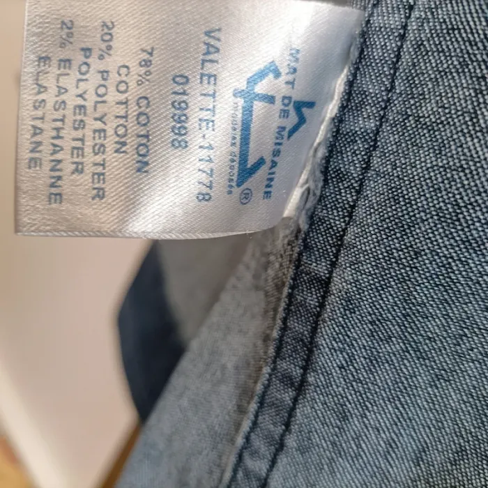 Veste en jean cintrée col montant Mat de Misaine taille 46 style casual chic A885 - photo numéro 4