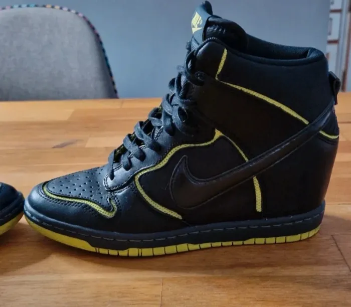 Baskets Nike dunk compensées noir et vert fluo - photo numéro 11