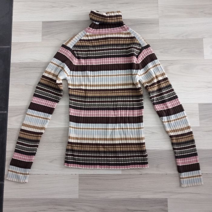 Pull femme à col roulé à rayures Pure  & Simple taille M - photo numéro 8