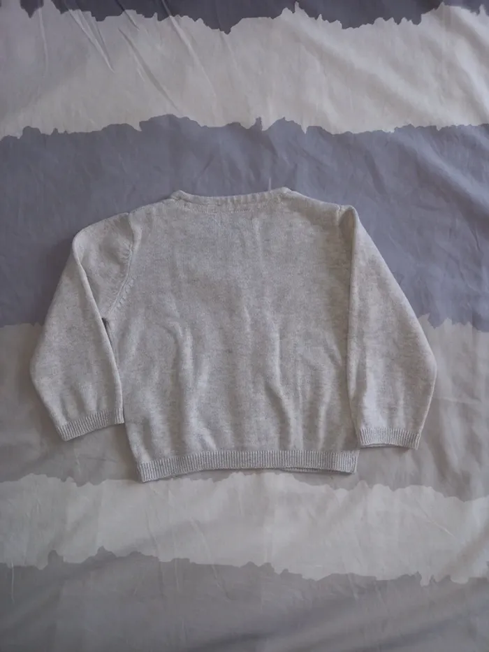 Gilet fin gris 12 mois - photo numéro 3